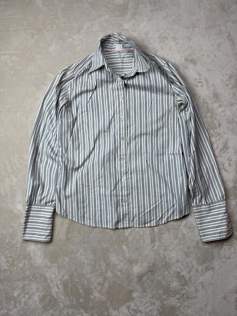 J.Crew Striped Button-Up Shirt Size 4 White Black Long Sleeve